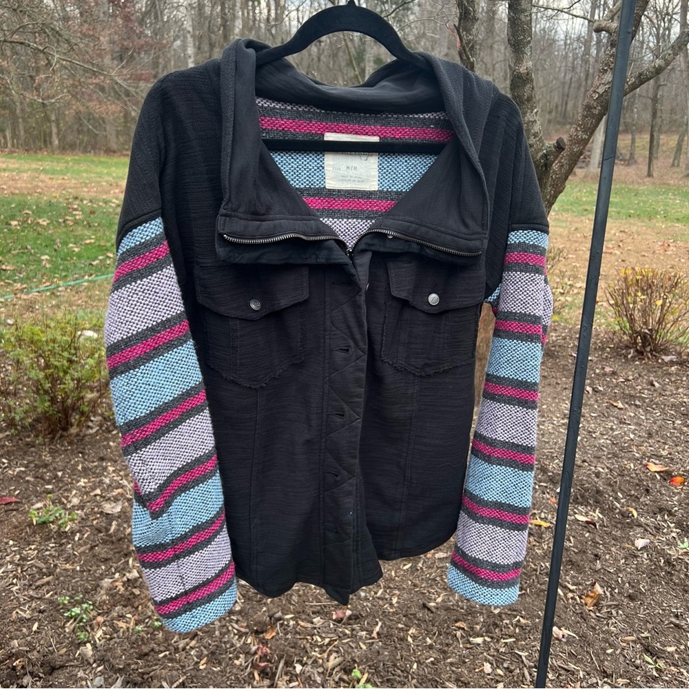 FREE PEOPLE We The Free Baja Striped Jacket, Size Medium